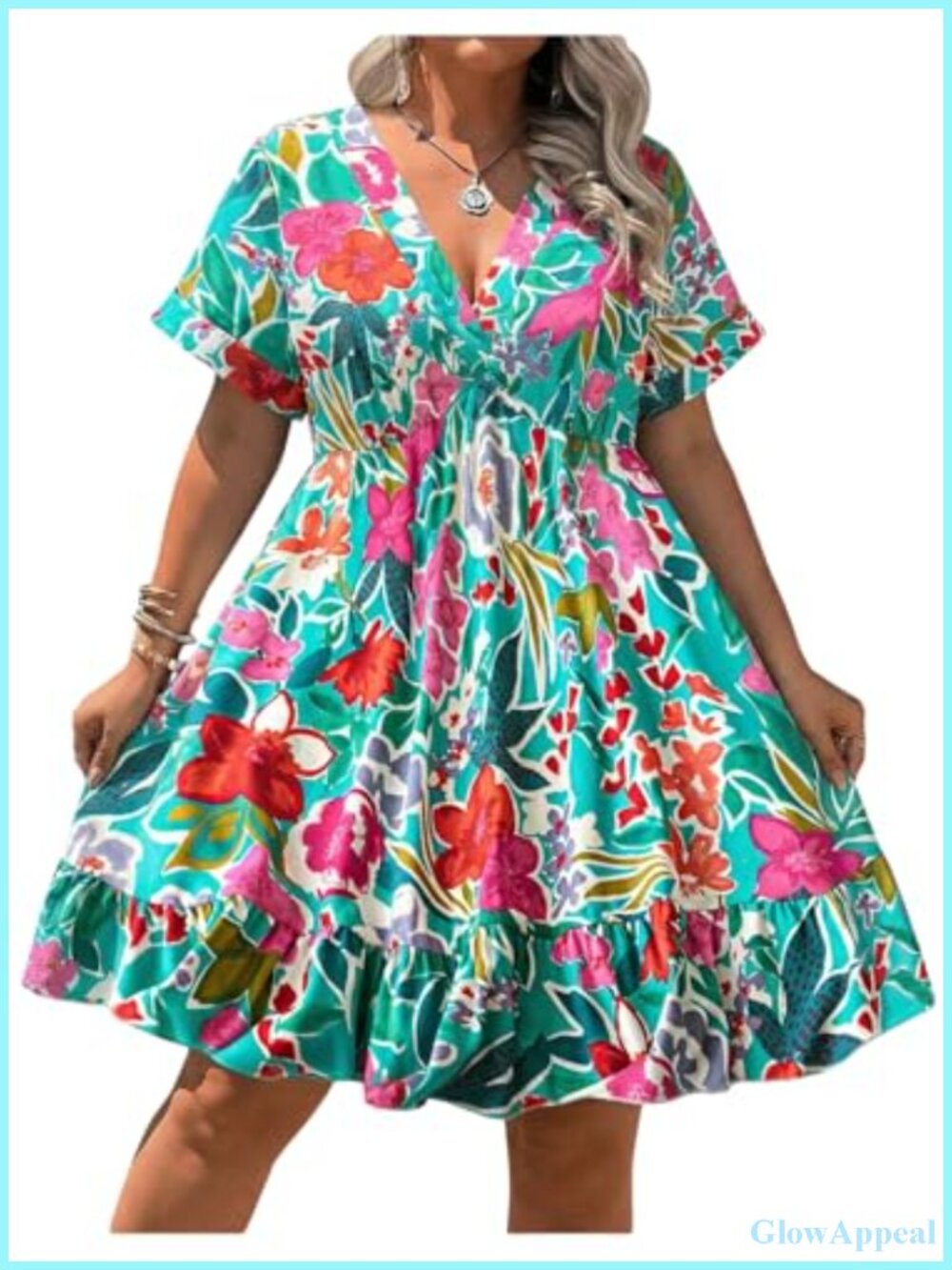 Floerns Plus Size Boho Floral A-Line Long Sleeveless Vacation Dress